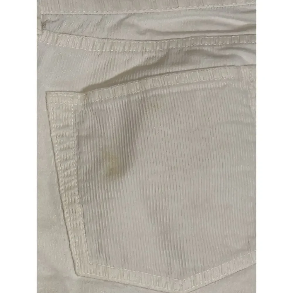 J. Crew Corduroy Pants Women's 28 Reg Ivory Cream Matchstick Skinny Leg‎ Stretch